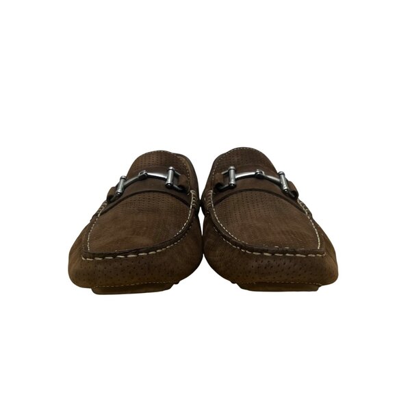 1901 Men’s Brown Suede & Leather Upper Slip-On Perforated Bit Loafers Size 10M - Picture 2 of 9